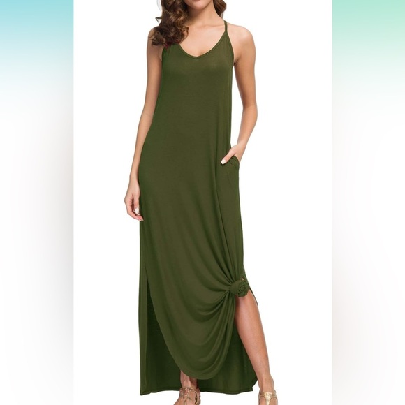 Long cami maxi dress with pockets - Picture 3 of 7